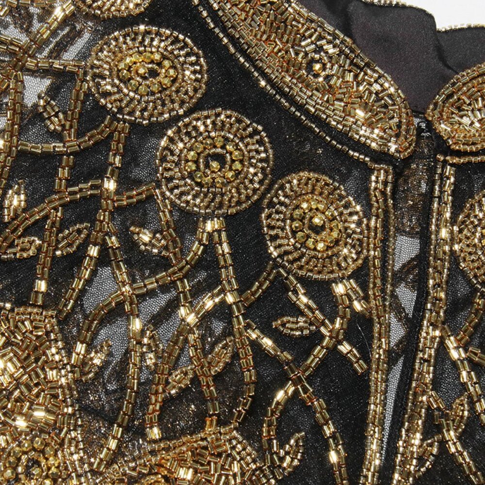 Glamorous Hand-Beaded Capelet - Sparkling Fringe Shawl Overlay - Picture 8 of 12
